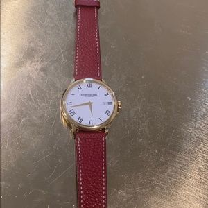 Raymond Weil red and gold watch